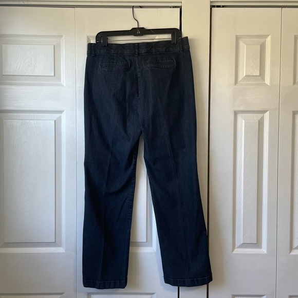 JM COLLECTION JEANS 12 STRAIGHT DRK WASH 5 POCKET FLAT FRONT STRETCH EXCELLENT - Picture 3 of 9